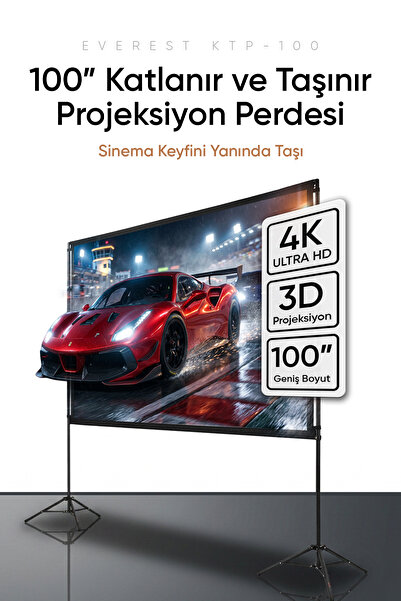Everest KTP-100 221-125cm 100 Inç Katlanabilir Ve Taşınabilir Ev Kamp Tıpı Pr...