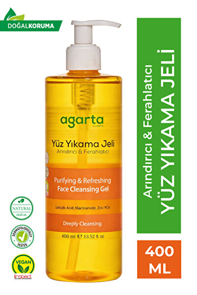 Agarta Tüm Cilt Tipleri Için Doğal Arındırıcı Yüz Yıkama Jeli Hassas 400 ml