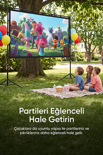 Everest KTP-100 221-125cm 100 Inç Katlanabilir Ve Taşınabilir Ev Kamp Tıpı Projeksiyon Perdesi