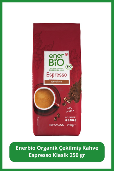 enerBio Organik Kahve Arabica Çekirdek Kavrulmuş Espresso 250 gr