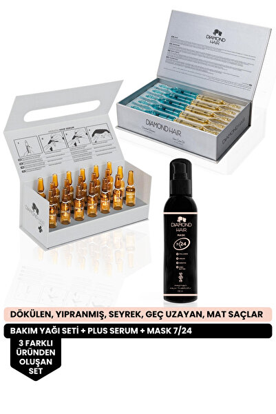 DIAMOND HAIR Bakım Yağı Ve Şampuan - Plus Yoğunlaştırıcı Saç Serumu - Saç Kre...