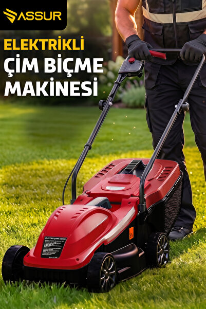 ASSUR 1200W 30L Toplama Torbalı Elektrikli Çim Biçme Makinesi