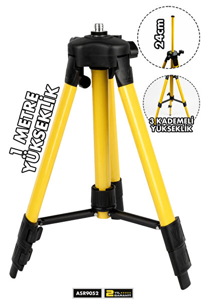 ASSUR 3 Kademeli Alüminyum Lazer Hizalama Tripodu 1 Metre Tripod