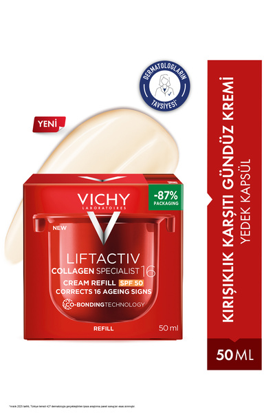 Vichy Liftactiv Collagen Specialist SPF50 Gündüz Kremi Yedek Kapsül 50 ml