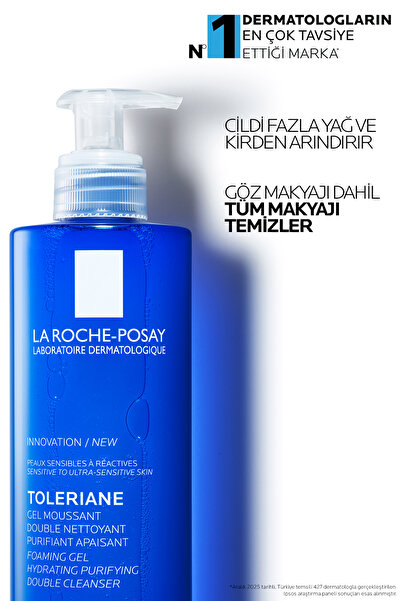 La Roche Posay Toleriane Hassas Ciltler Dahil Tüm Cilt Tipleri İçin Nemlendirme Etkili Yüz Temizleme Jeli 400 ml