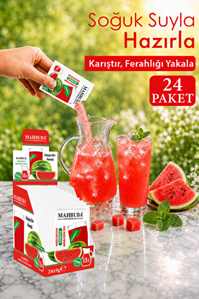 Mahbuba Karpuz Aromalı Soğuk Toz Içecek 24x9gr