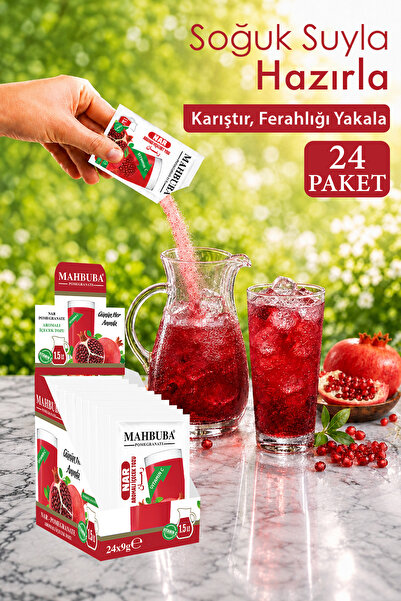 Mahbuba Nar Aromalı Soğuk Toz Içecek 24x9gr