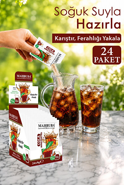 Mahbuba Cola ( Kola ) Aromalı Soğuk Toz İçecek 24x9gr