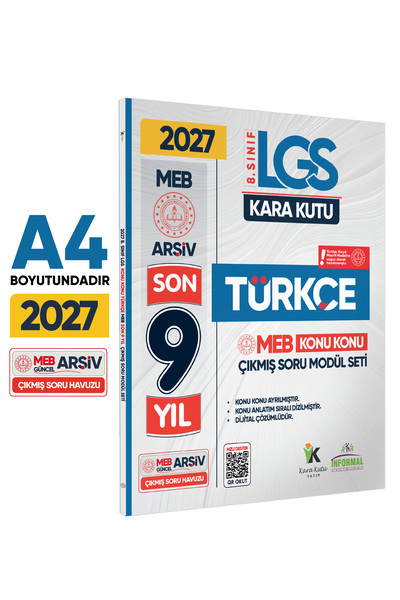 Karakutu Yayınları 2027 LGS 8.Sınıf TÜRKÇE Karakutu MEB Çıkmış Soru Modülü Vi...