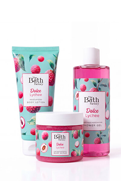 THE BATH FACTORY Liçi Aromalı Duş Jeli + Liçi Aromalı Peeling + Liçi Aromalı ...