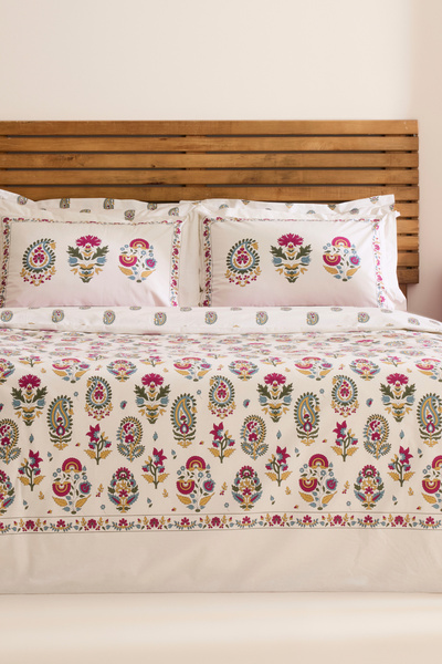 Karaca Home Elvaris %100 Pamuk Çift Kişilik Nevresim Takımı Pembe