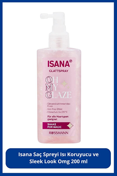 ISANA Saç Spreyi Isı Koruyucu ve Sleek Look Omg, 200 ml