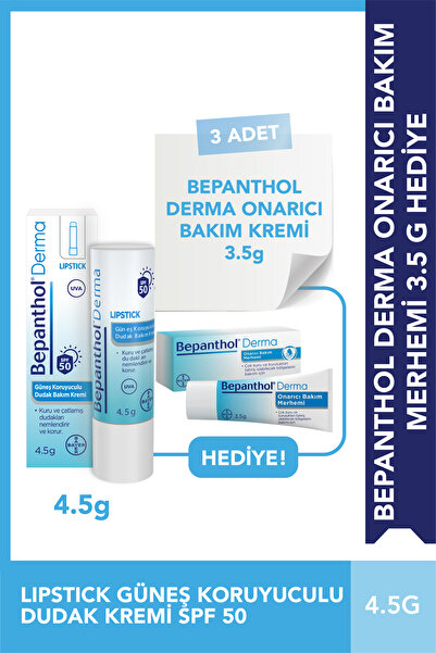 Bepanthol Lipstick Spf Güneş Koruyuculu 4,5 gr + 3 Adet Onarıcı Bakım Merhemi...