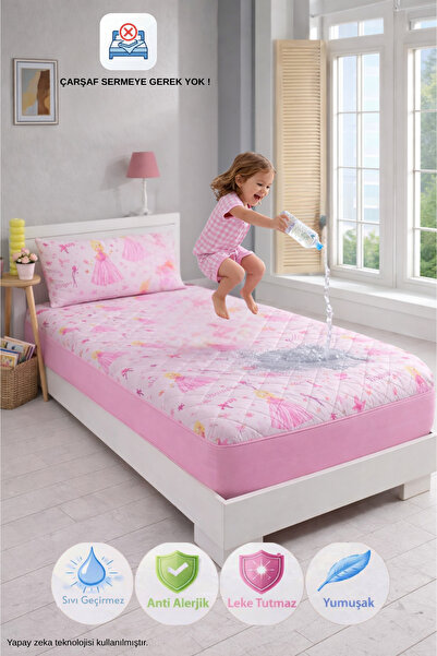 Formeya Princess Pattern Single Quilted Fitted Waterproof Mattress Pad Set (1...
