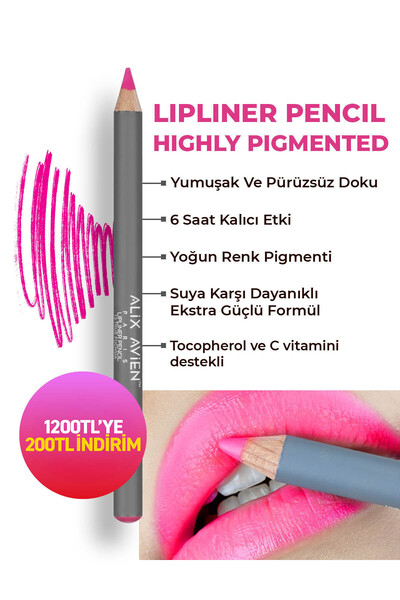 Alix Avien Uzun Süre Kalıcı Dağılma Yapmayan Nemlendirici Dudak Kalemi - Lipl...