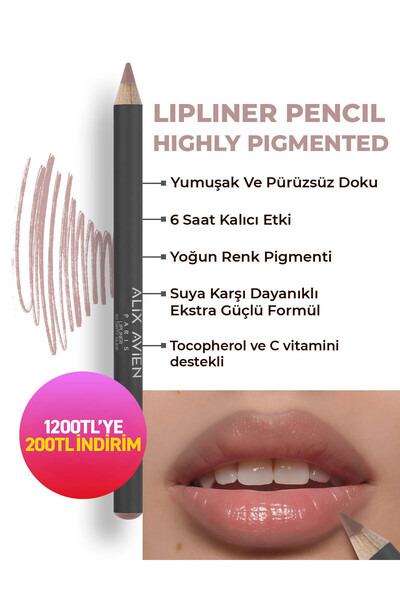 Alix Avien Uzun Süre Kalıcı Dağılma Yapmayan Nemlendirici Dudak Kalemi - Lipl...