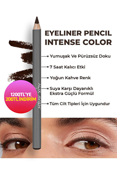 Alix Avien Suya Dayanıklı Yoğun Pigmentli Kremsi Kolay Sürüm Kahverengi Göz K...