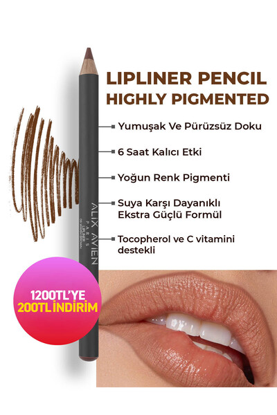 Alix Avien Uzun Süre Kalıcı Dağılma Yapmayan Nemlendirici Dudak Kalemi - Lipl...