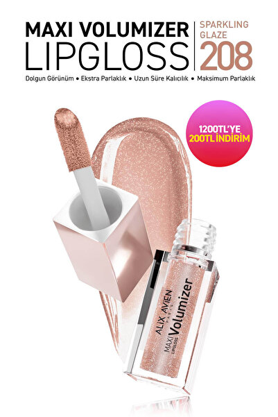 Alix Avien Maxivolumizer Lipgloss 208 - Sparkling Glaze - Kalıcı ve Nemlendir...