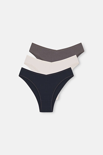 SUWEN 3'lü Pamuklu Brazilian Slip Külot