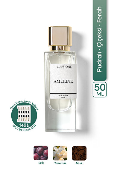 ILLUSIONE FRAGRANCE Améline EDP Kadın Parfüm 50ml | Pudramsı - Çiçeksi - Fera...