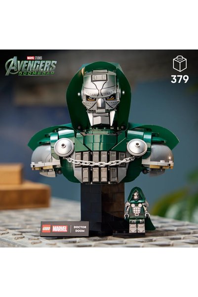 LEGO ® ǀ Marvel Doktor Doom Büstü 76345 - Yetişkinler için Dekoratif Model Yapım Seti (379 Parça)