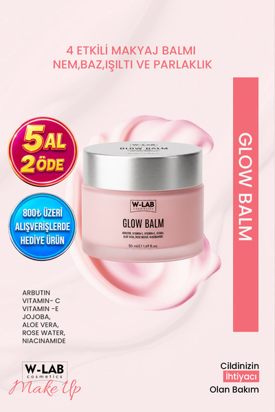 W-Lab Cosmetics 4 Etkili Makyaj Balmı Nem,Baz,Işıltı ve Parlaklık Glow Balm 5...