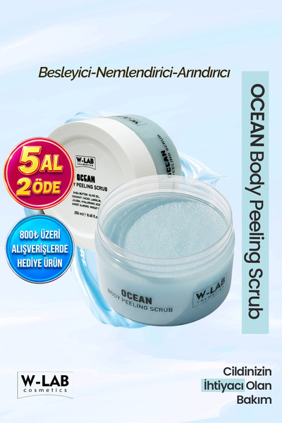 W-Lab Cosmetics Ocean Body Peeling Scrub 250 Ml Besleyici Nemlendirici Arındı...