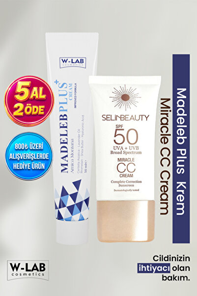 W-Lab Cosmetics Madeleb Plus Krem 50 ml ve Selin Beauty  Cc Krem 50 ml Set