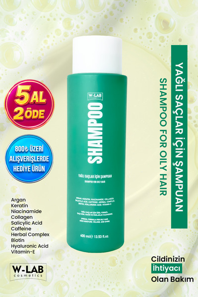 W-Lab Cosmetics Care Shampoo for Oily Hair That Deeply Cleanses and Provides ...