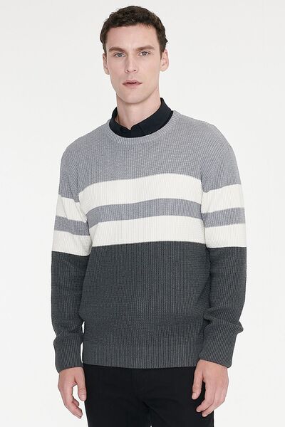 AC&Co / Altınyıldız Classics Men's Anthracite-Melange Standard Fit Regular Cu...