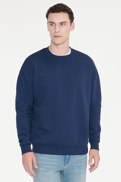 AC&Co / Altınyıldız Classics Erkek Lacivert Oversize Fit Bol Kesim Pamuklu Iç...