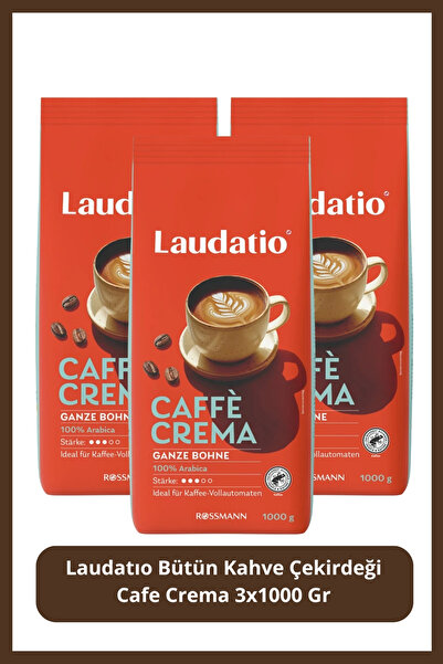Laudatio Bütün Kahve Çekirdeği Cafe Crema 3x1000 Gr