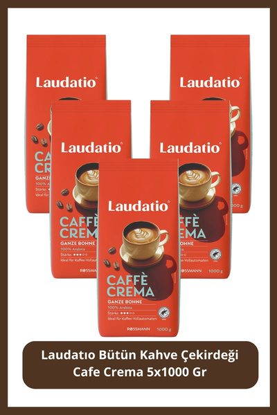Laudatio Bütün Kahve Çekirdeği Cafe Crema 5x1000 Gr