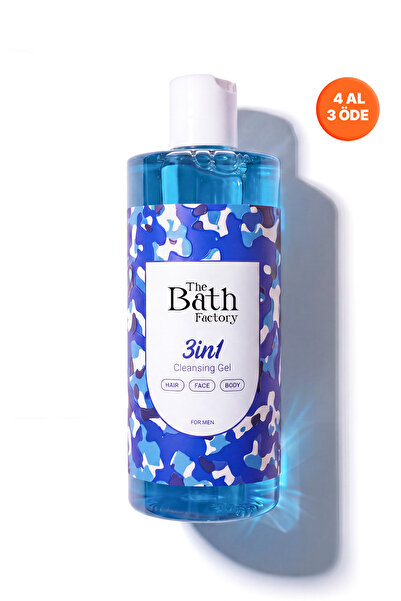 THE BATH FACTORY 3 in 1 Erkeklere Özel Saç Yüz Vücut Temizleme Jeli 400 ml