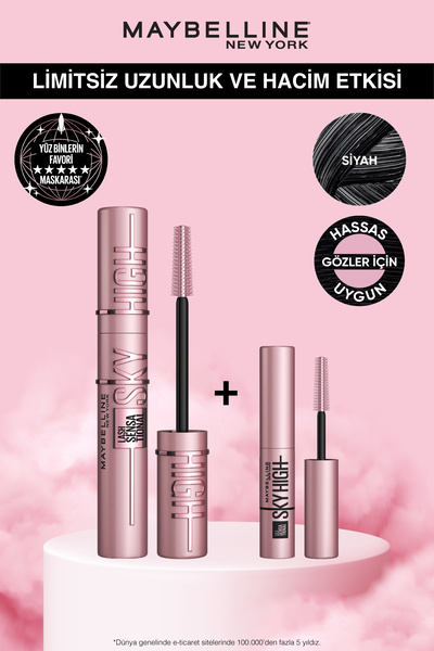 Maybelline New York Lash Sensational Sky High Maskara 7.2 ml & Mini Sky High ...