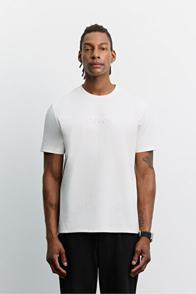 Avva Men's White Crew Neck Cotton Easy-Iron Regular Fit T-Shirt A62Y1017