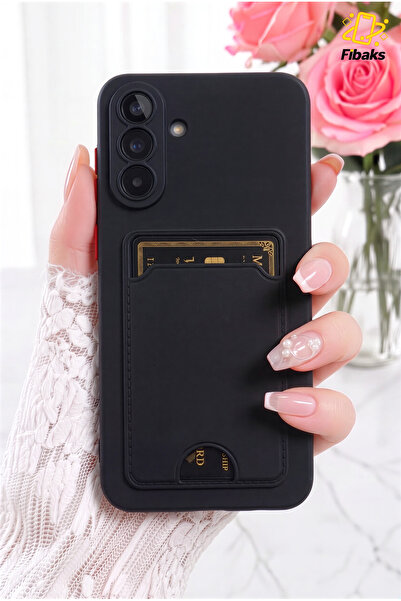 Fibaks Galaxy A56 Kılıf Kamera Korumalı Arkası Kartlıklı Cüzdanlı Kırmızı Tuş...