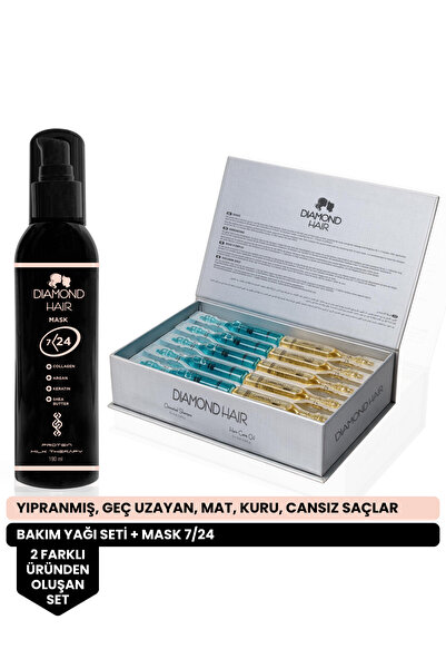 DIAMOND HAIR Set - Saç Bakım Yağı, Şampuan Ve Saç Kremi Maskesi - Fırsat Paketi