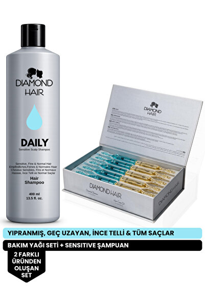 DIAMOND HAIR Hızlı Saç Uzamasına Yardımcı Saç Yağı Bakım Seti - Hassas, Ince ...