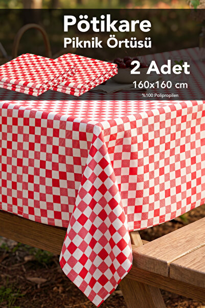 Meleni Home 2 Pieces Gingham Patterned Tablecloth - Picnic Camping Multi-Purp...