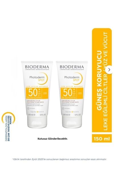 Bioderma Photoderm SPOT SPF50+ Leke Karşıtı Yüz ve Vücut Güneş Kremi 150 ml 2...