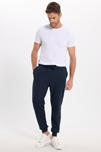 Tudors Pantaloni de sport pentru bărbați, cu croială clasică, cu talie cu șir...