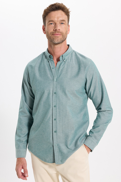 Tudors Erkek Slim Fit Dar Kesim Uzun Kollu Pamuklu Oxford Kolay Ütülenebilir ...