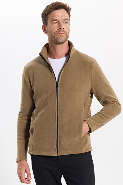 Tudors Unisex Standart Fit Tam Fermuarlı Soğuğa Kaşı Dayanıklı Dik Yaka Haki ...
