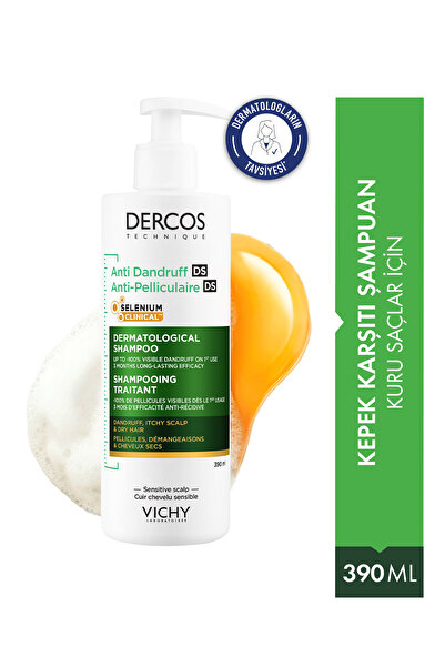 Vichy Dercos Anti Dandruff Kuru Saçlar İçin Geliştirilmiş Kepeklenmeye Karşı Etkili Bakım Şampuanı 390 ml