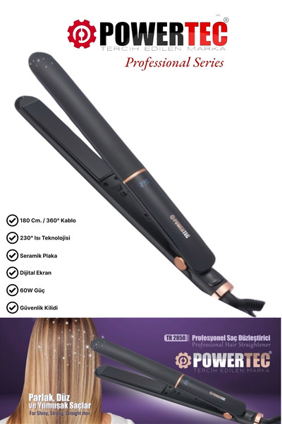 POWERTEC TR-2850 Seramik Saç Şekillendirici Düzleştirici