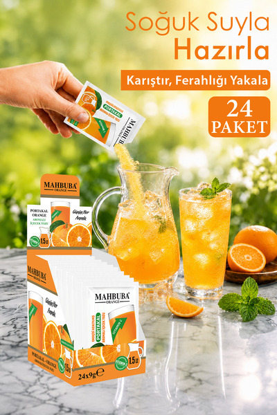 Mahbuba Portakal Aromalı Soğuk Toz Içecek 24x9gr