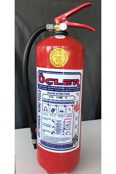 ÜÇLER YANGIN SÖNDÜRME CİHAZLARI 6 Kg Abce Kk Tozlu Tüp