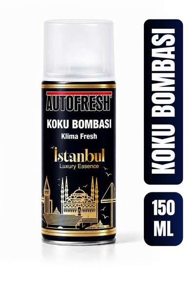 AutoFresh İstanbul Koku Bombası Klima Fresh Araç İçi Sprey 150 ml Kalıcı Prem...